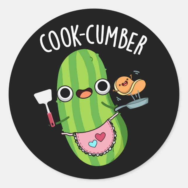 Sticker Rond Cuisson Concombre Funny Concombre Pun de Concombre (Devant)