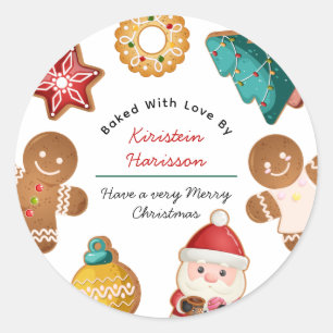 Sticker Rond Cuisson de biscuits de Noël au gingembre personnal