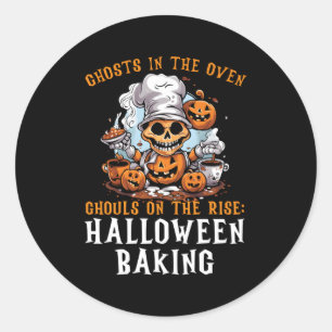 Sticker Rond Cuisson Halloween Tricot Ou Traiter Boulangerie Bo