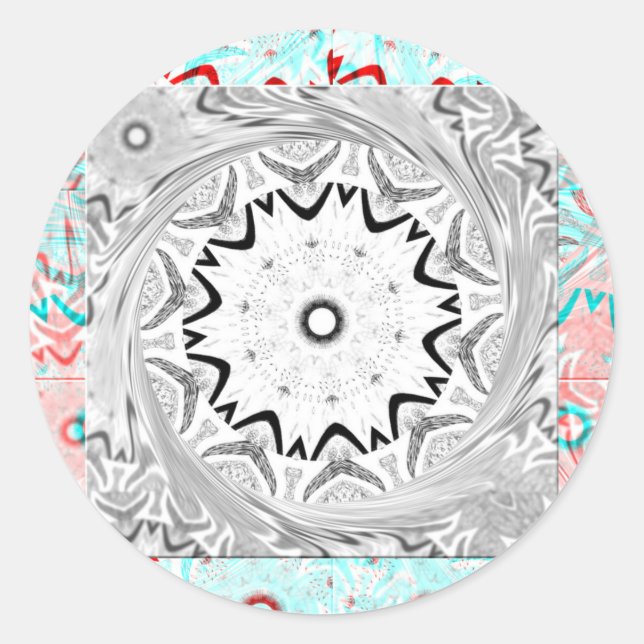 Sticker Rond Culture africaine dynamique : une fusion rose et c (Devant)