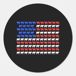 Sticker Rond Cultures d'animaux de ferme de vache de pavillon a