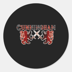 Sticker Rond Cunningham Clan Scottish Family Kilt Tan Lion