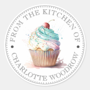 Sticker Rond Cupcake