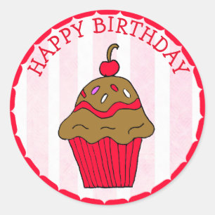 Sticker Rond Cupcake au chocolat