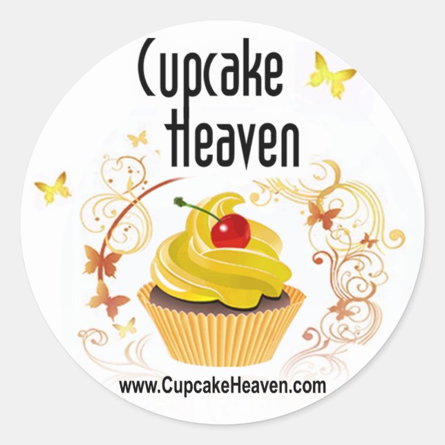Sticker Rond "Cupcake Heaven" - Confections Desserts Pâtisserie (Devant)