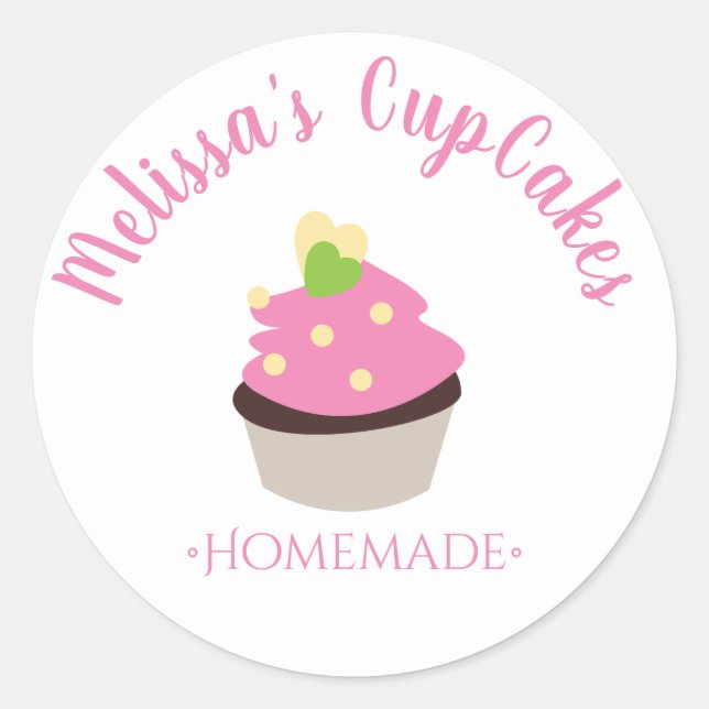 Sticker Rond CupCake Logo Whisk Boulangerie Maison Chalkboard (Devant)