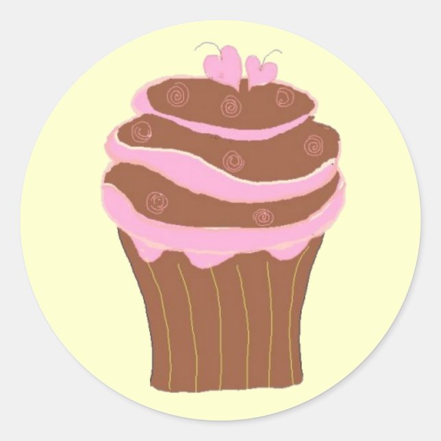 Sticker Rond Cupcake Love (Devant)