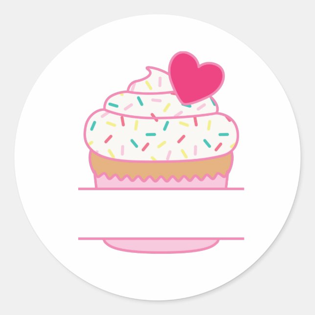 Sticker Rond Cupcake Name Drop (Devant)