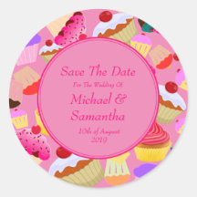 Cupcake Rose Vive - Mariage Enregistrer La Date