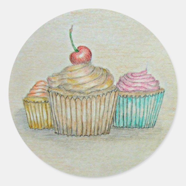 Sticker Rond cupcakes (Devant)