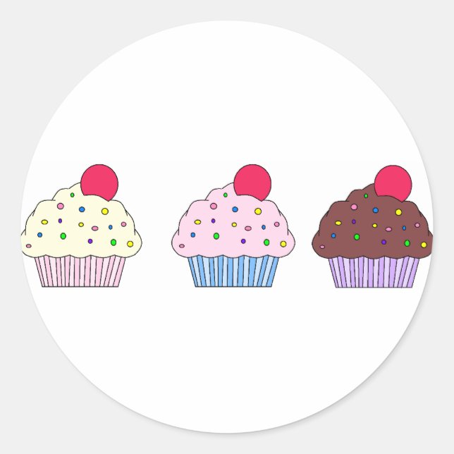 Sticker Rond Cupcakes (Devant)
