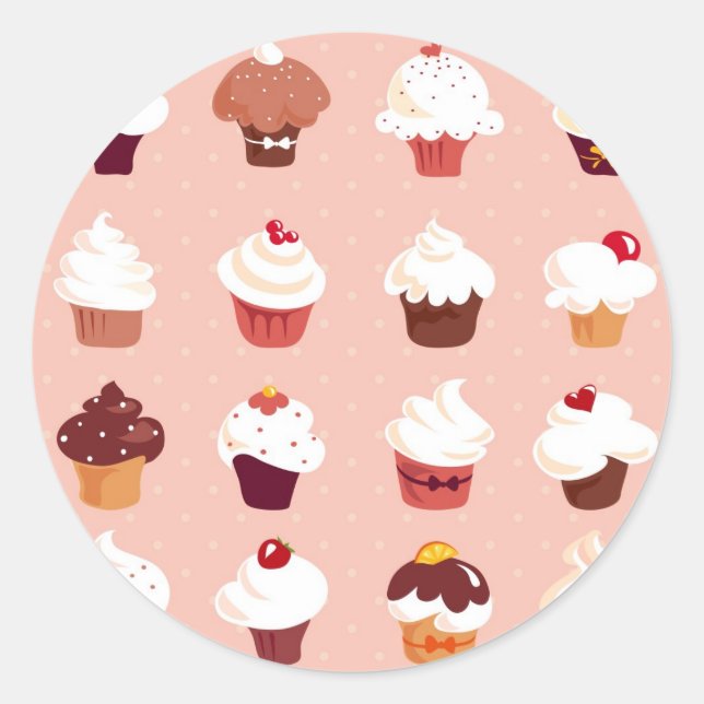 Sticker Rond Cupcakes (Devant)