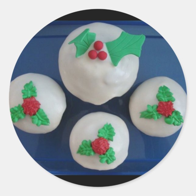 Sticker Rond Cupcakes Noël (Devant)