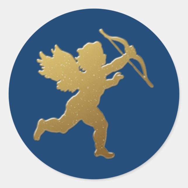 Sticker Rond cupide d'or (Devant)