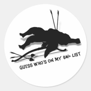 Sticker Rond Cupidon Anti Saint-Valentin 
