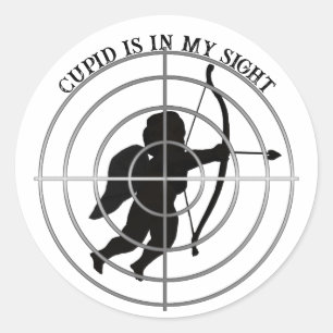 Sticker Rond Cupidon Anti Saint-Valentin