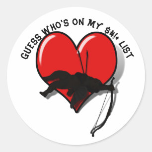 Sticker Rond Cupidon Anti Saint-Valentin 