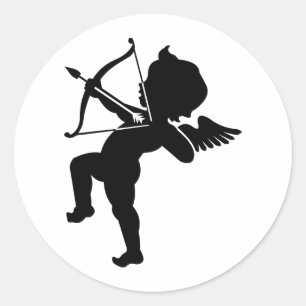 Sticker Rond Cupidon - tir à l'arc de cupidons de l'amour