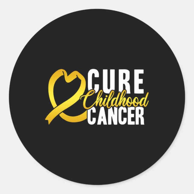 Sticker Rond Cure Cancer de l'Enfance Cancer Ribbon Awa (Devant)