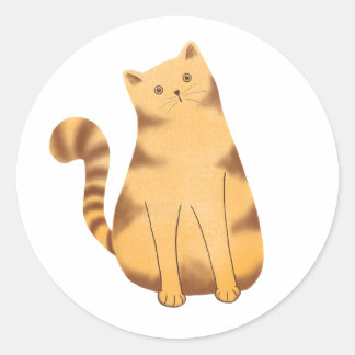 Sticker Rond Curieux chat