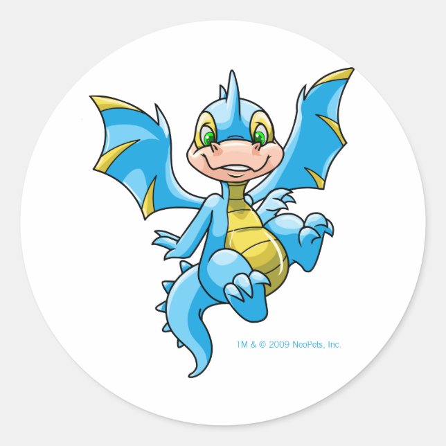 Sticker Rond Curieux Scorchio bleu (Devant)