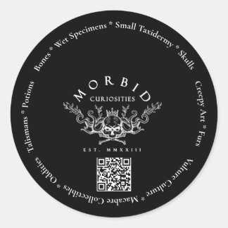 Sticker Rond Curiosités Morbides Os Vautour Culture Taxidermie