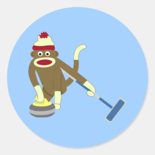 Sticker Rond Curling olympique de singe-queue