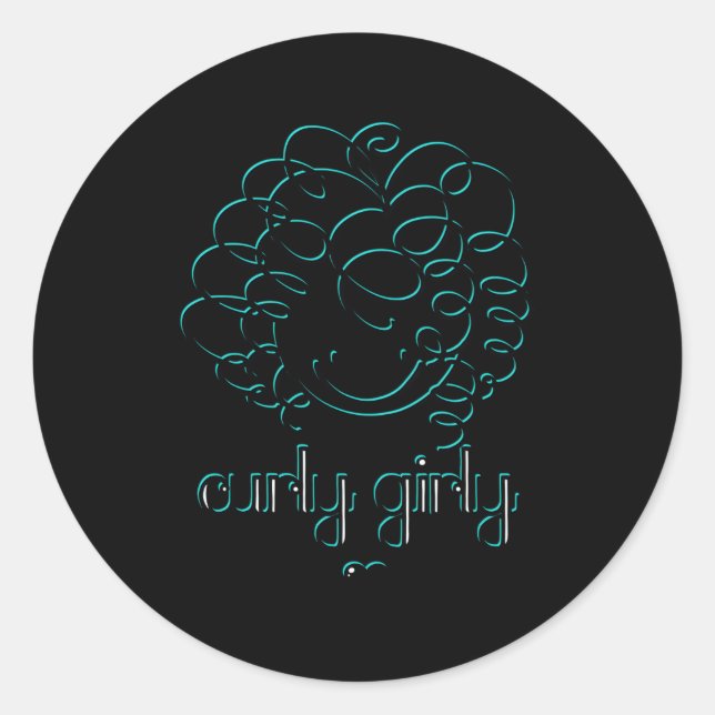 Sticker Rond Curly Aimez Vos Cheveux Curly (Devant)