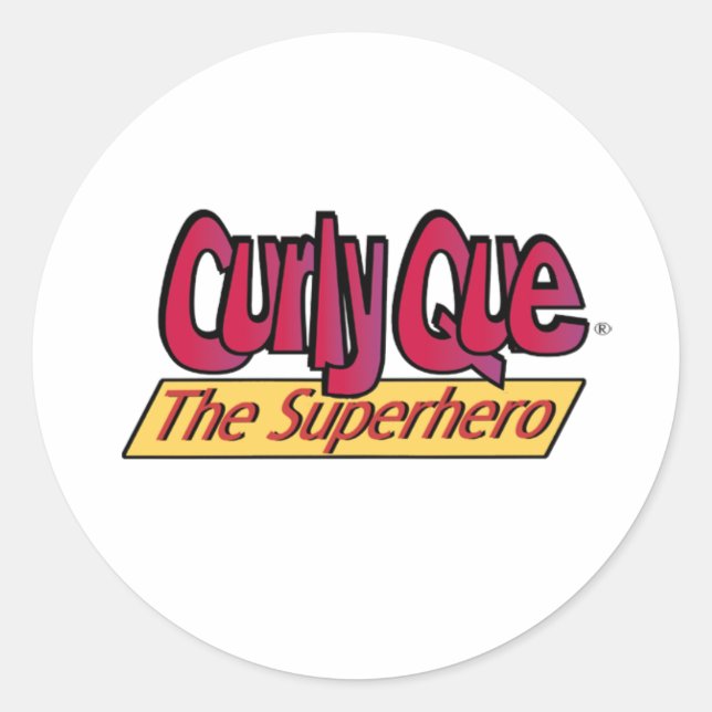 Sticker Rond Curly Que le super-héros (Devant)