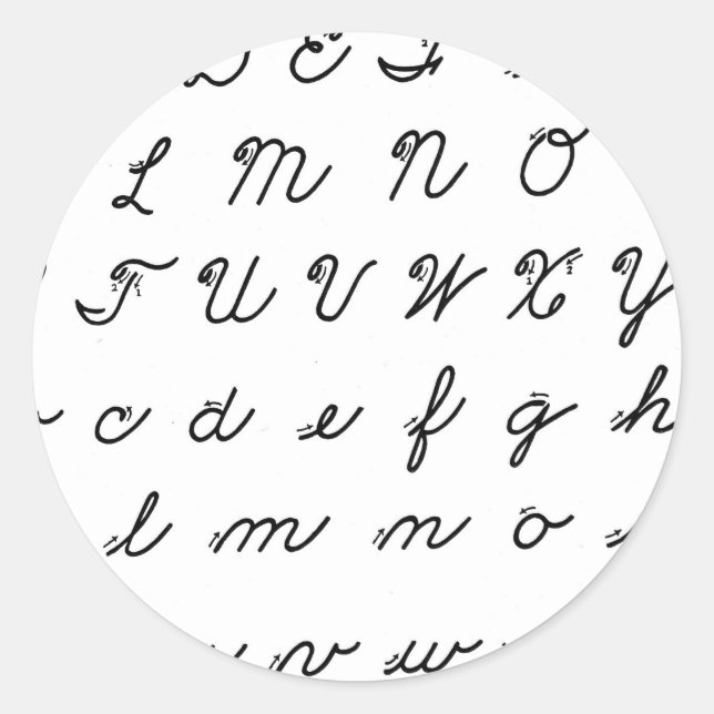 Sticker Rond cursive main chart (Devant)