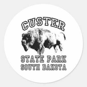 Sticker Rond Custer State Park Dakota du Sud Buffle Nature Rand