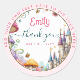 Sticker Rond Custom Fairy Rose Princess Fairytale Fairycore
