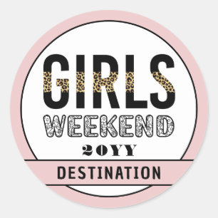 Sticker Rond Custom Girls Week-end Girls Trip Vacances