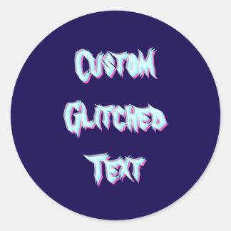 Sticker Rond Custom Glitched Text Effect – Distorted Typography