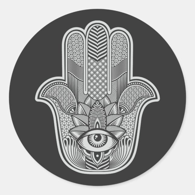Sticker Rond Custom Hamsa (Devant)