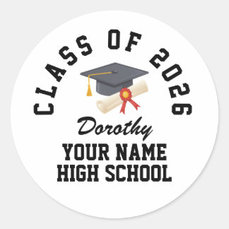 Sticker Rond Custom high school graduation party