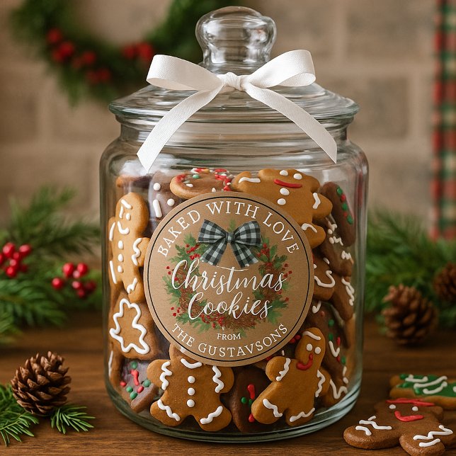 Sticker Rond Custom Homemade Christmas Cookies Label Roll (Créateur téléchargé)