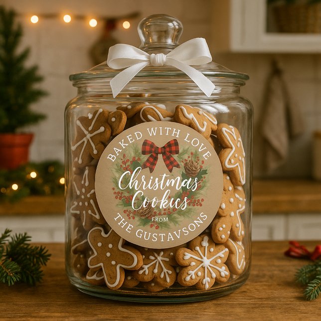 Sticker Rond Custom Homemade Christmas Cookies Label Sheet (Créateur téléchargé)