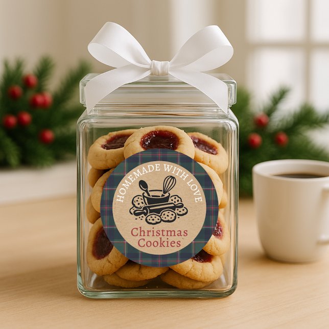 Sticker Rond Custom Homemade Christmas Cookies Label Sheet (Créateur téléchargé)