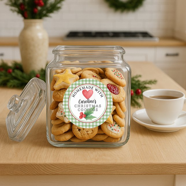 Sticker Rond Custom Homemade Christmas Cookies Label Sheet (Créateur téléchargé)