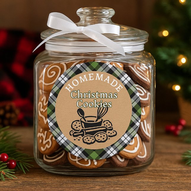 Sticker Rond Custom Homemade Christmas Cookies Label Sheet (Créateur téléchargé)