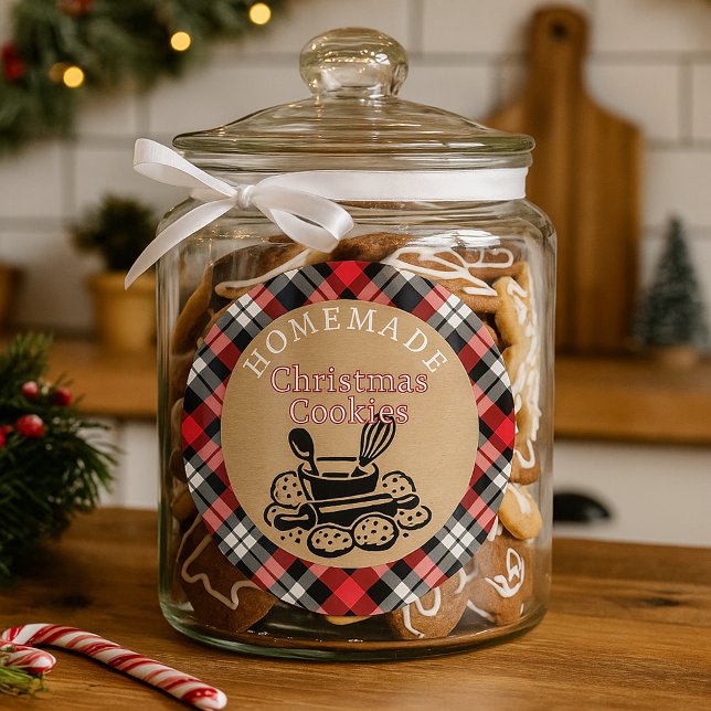 Sticker Rond Custom Homemade Christmas Cookies Label Sheet (Créateur téléchargé)