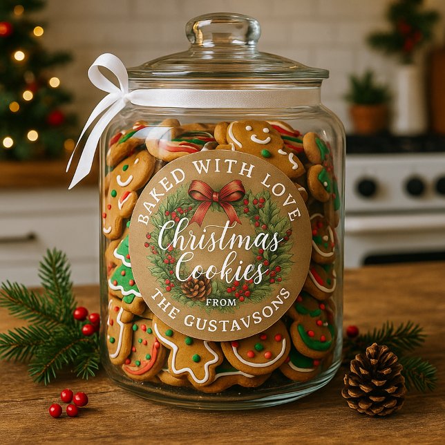 Sticker Rond Custom Homemade Christmas Cookies Label Sheet (Créateur téléchargé)