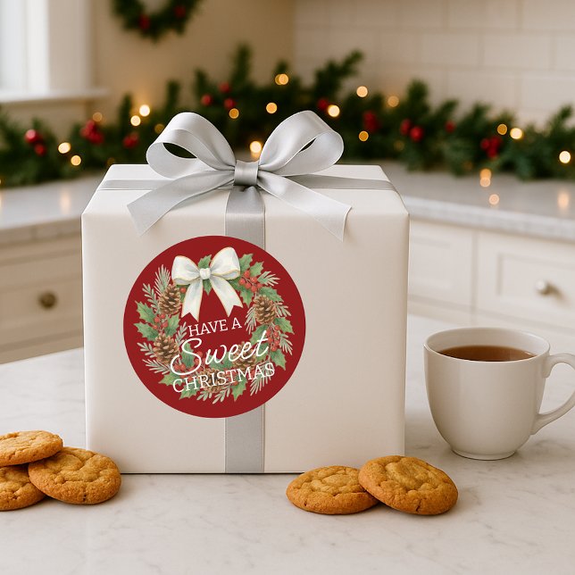 Sticker Rond Custom Homemade Christmas Cookies Label Sheet (Créateur téléchargé)