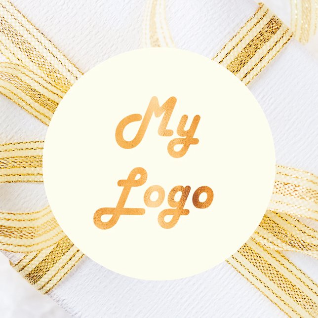 Sticker Rond Custom logo image business ivory (Créateur téléchargé)