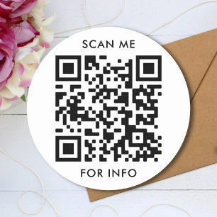Sticker Rond Custom QR Code And Text Template