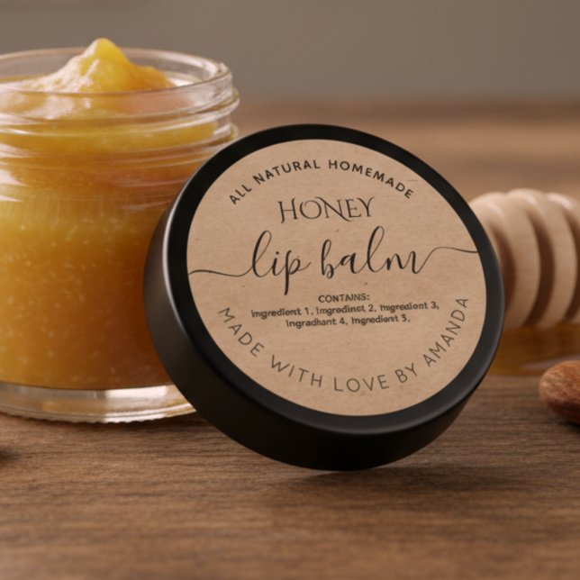 Sticker Rond Custom Rustic kraft lip balm labels (Créateur téléchargé)