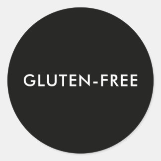 Sticker Rond Custom Text Modern Black Gluten-free Food Label
