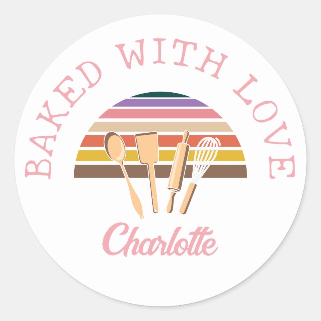 Sticker Rond Customisé AVEC AMOUR (Devant)