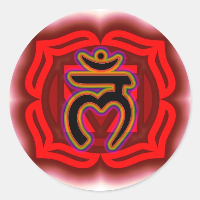 Sticker Rond Customisez votre propre Chakra Root Chakra (Devant)